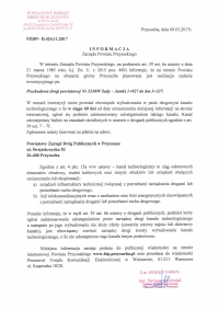 Informacja o przebudowie drogi Sady - Jamki
