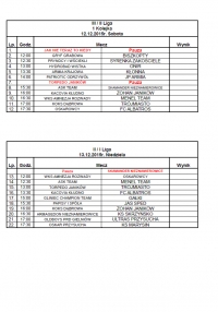 Terminarz rozgrywej piłki nożnej halowej