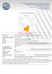 Ostrzeżenie meteorologiczne IMGW dla mieszkańc&oacute;w powiatu!!