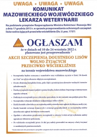 Akcja szczepienia lis&oacute;w.